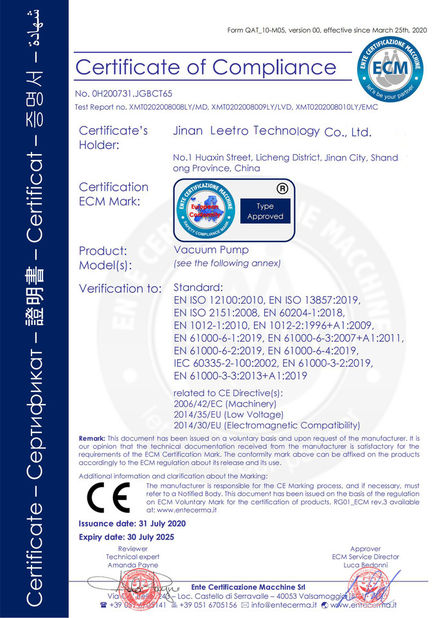 الصين Jinan Leetro Technology Co., Ltd. الشهادات